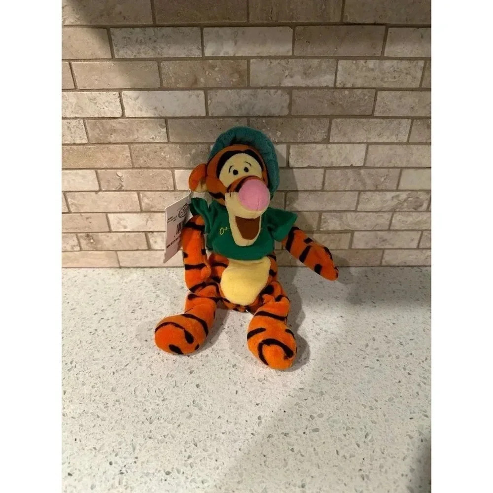 VTG Disney Store Winnie The Pooh ST.‎ PATRICK'S DAY TIGGER Mini Bean Bag 9" b21
